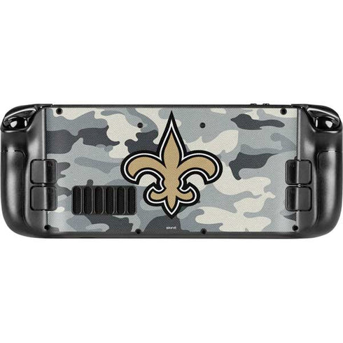 NFL New Orleans Saints Camo Steam Deck Handheld Gaming Computer Skin